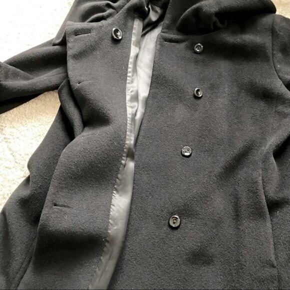 Cinzia Rocca Black Wool Coat Size 16 - Picture 12 of 13